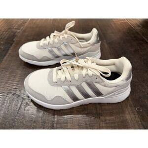 adidas Run 60s 4.0 Shoes in Silver/Off White Women's 6 Running Comfort